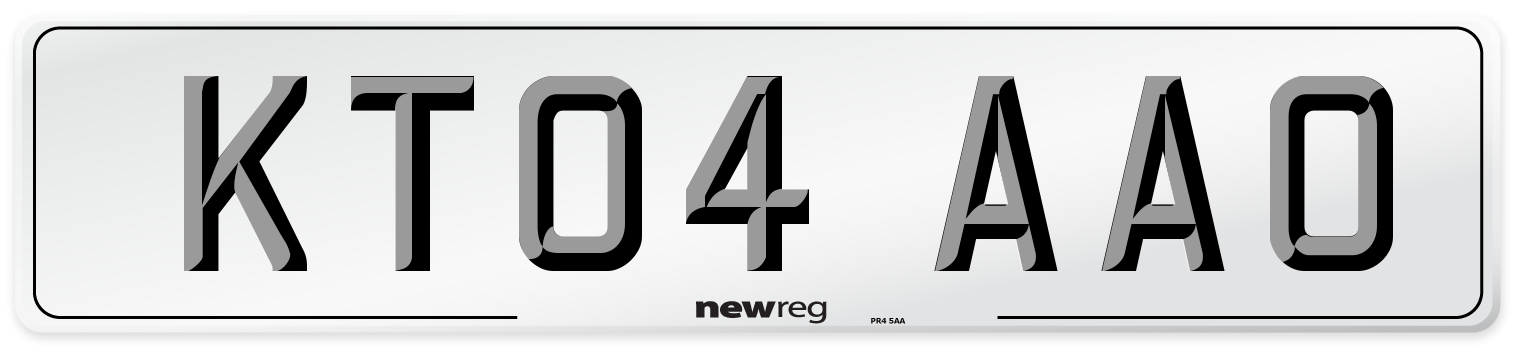 KT04 AAO Number Plate from New Reg